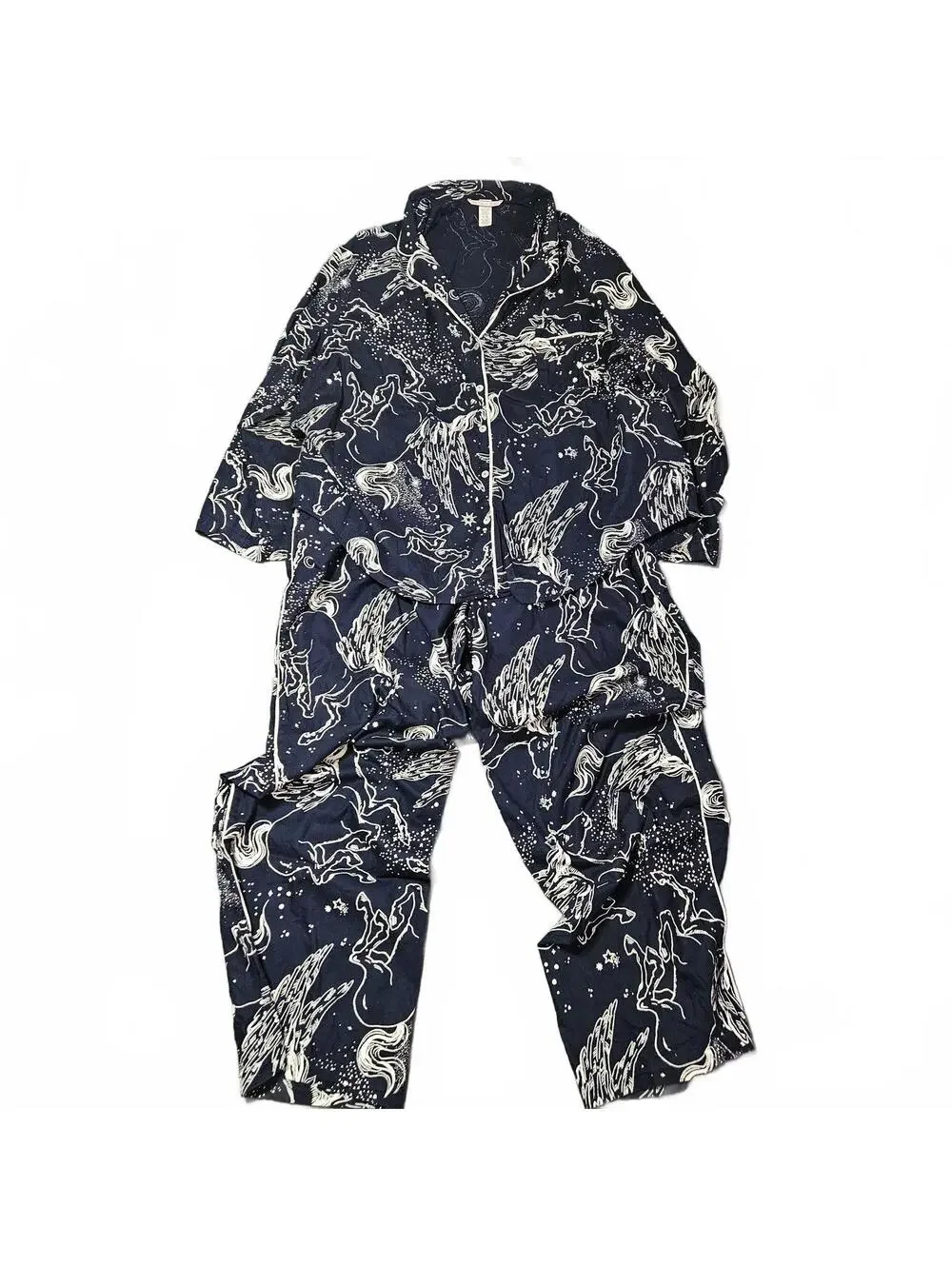 Victoria Secret XXL Pajama Set Pegasus Night Sky Matching Top Pants Cotton Modal